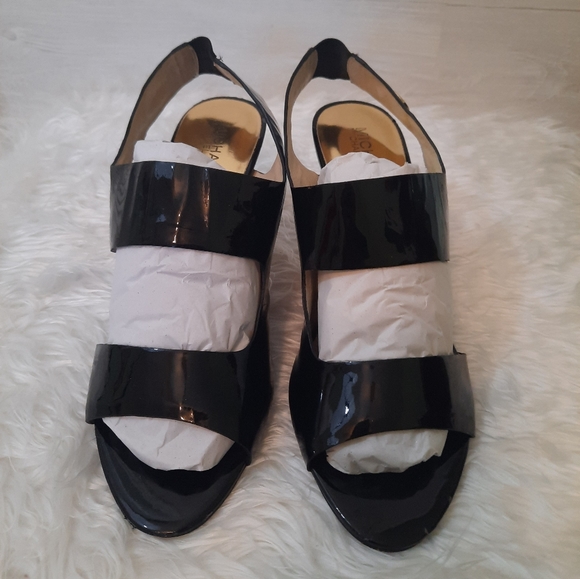 Michael Kors black patent leather slingback sandals sz 10M - Picture 7 of 9